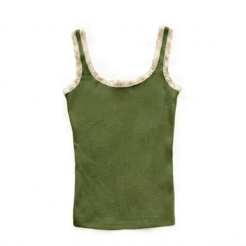 Valentina Camisole Sage/White