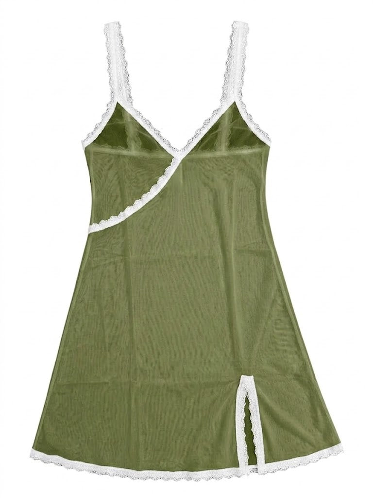 Valentina Chemise Sage/White