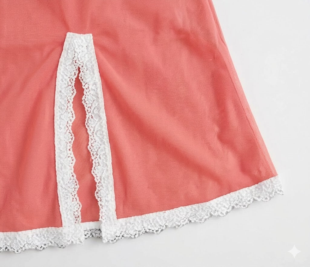 Valentina Chemise Calypso Coral/White