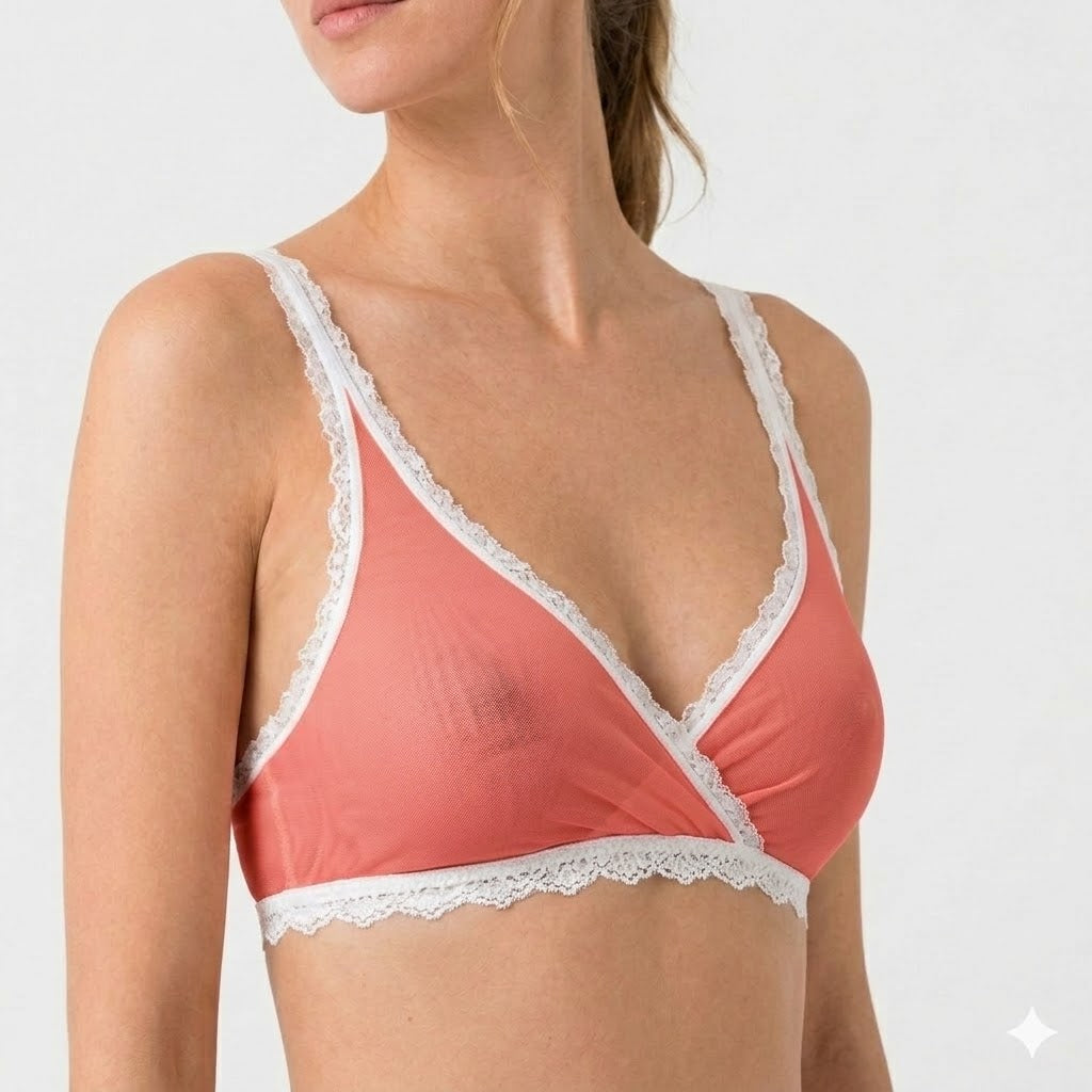 Valentina Cross Bralette Calypso Koralle/Weiß