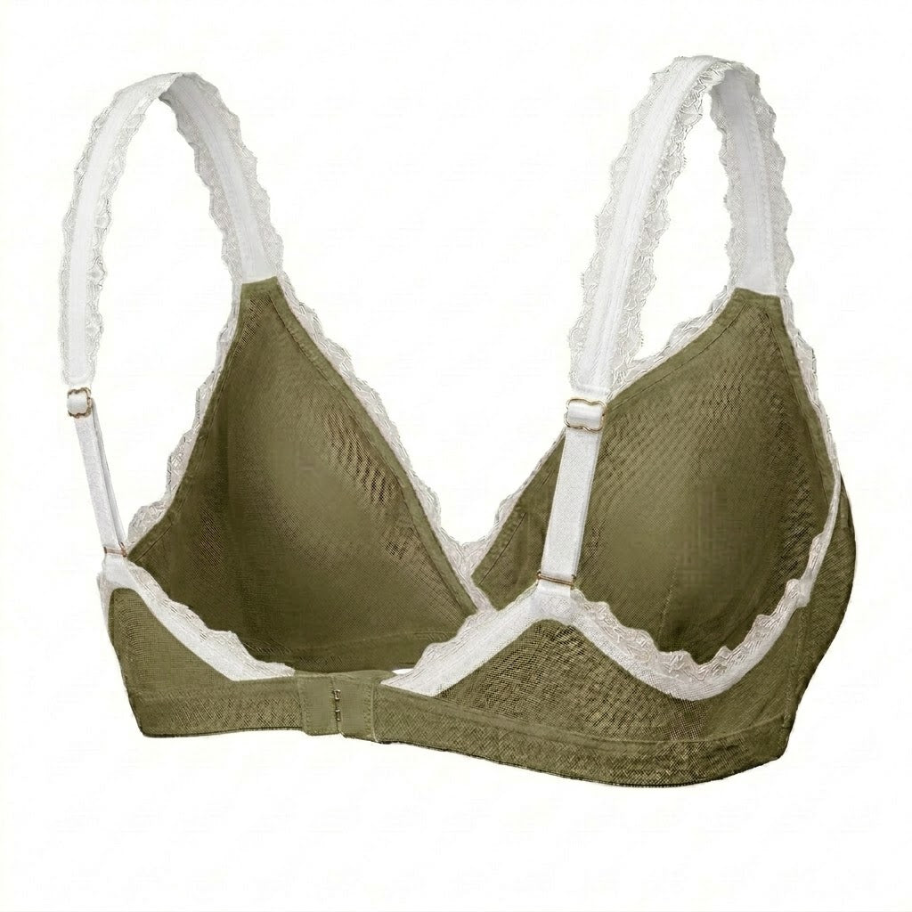 Valentina Überkreuz-Bralette Salbeigrün/Weiß