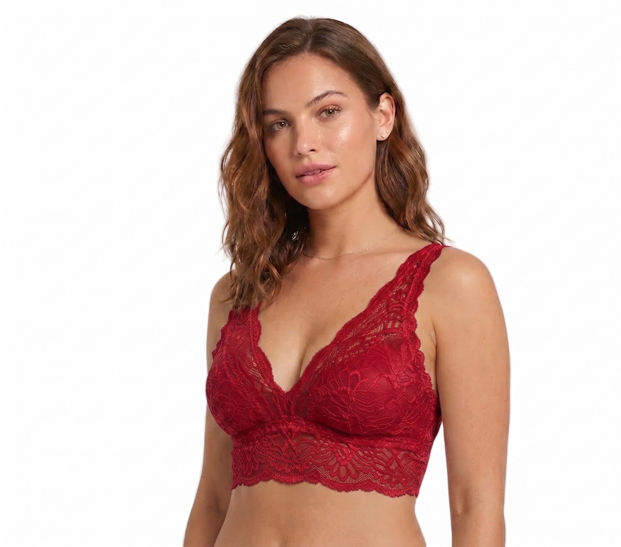 My Way Long Line Bralette Tango Red