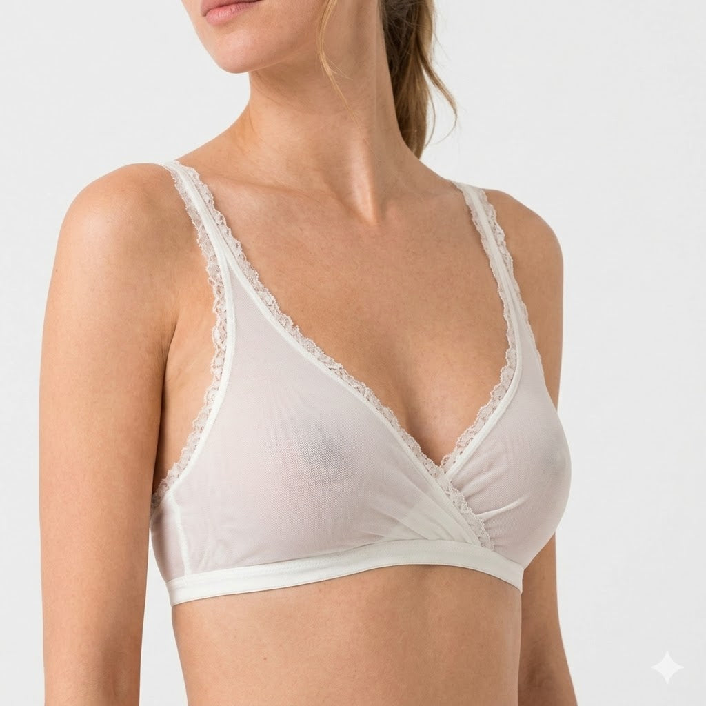 Valentina Cross Bralette Lucent White