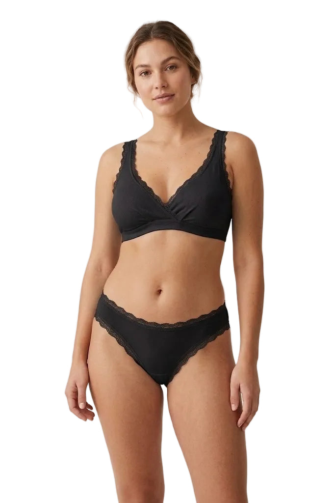 Valentina Cross Bralette Black