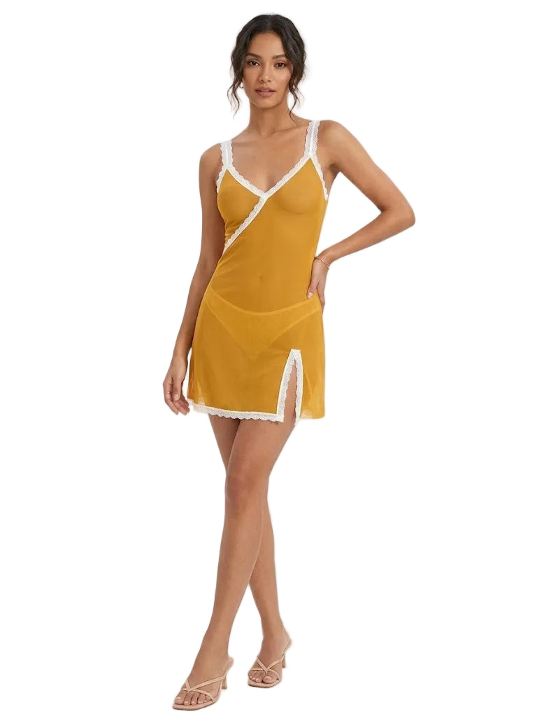Valentina Chemise Golden Yellow/White