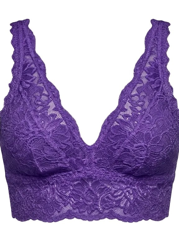 My Way Long Line Bralette Royal Purple