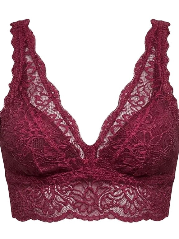 My Way Long Line Bralette Beaujolais
