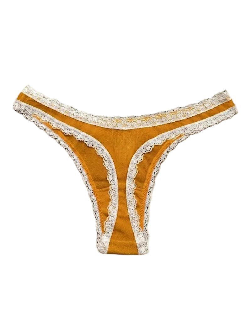 Valentina Low Rider Tanga Goldgelb/Weiß