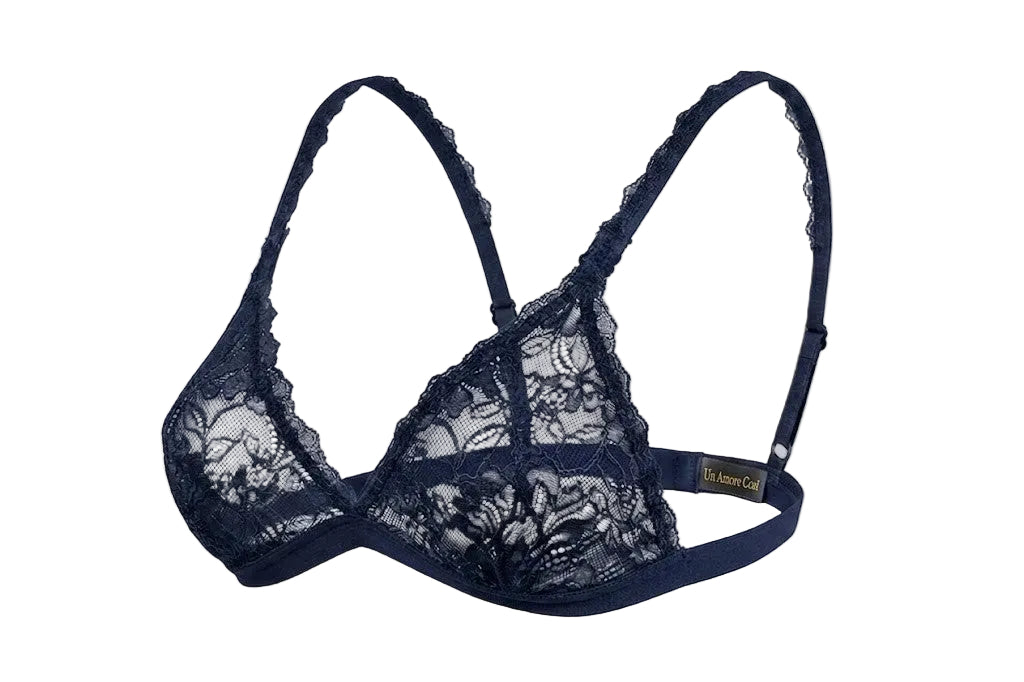 My Way Triangle Bralette Navy Blue
