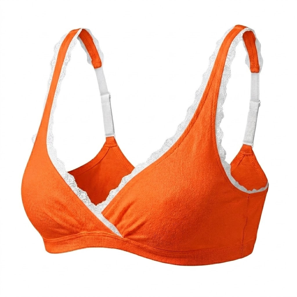 Valentina Cross Bralette Sonnenorange/Weiß