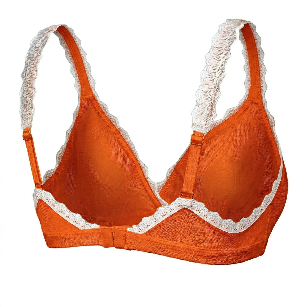 Valentina Cross Bralette Sonnenorange/Weiß