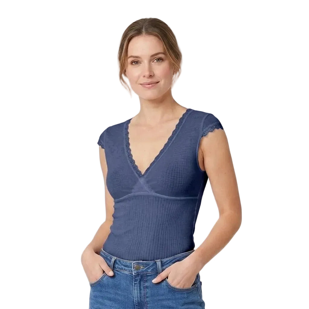 Valentina Criss Cross Top Navy Blue