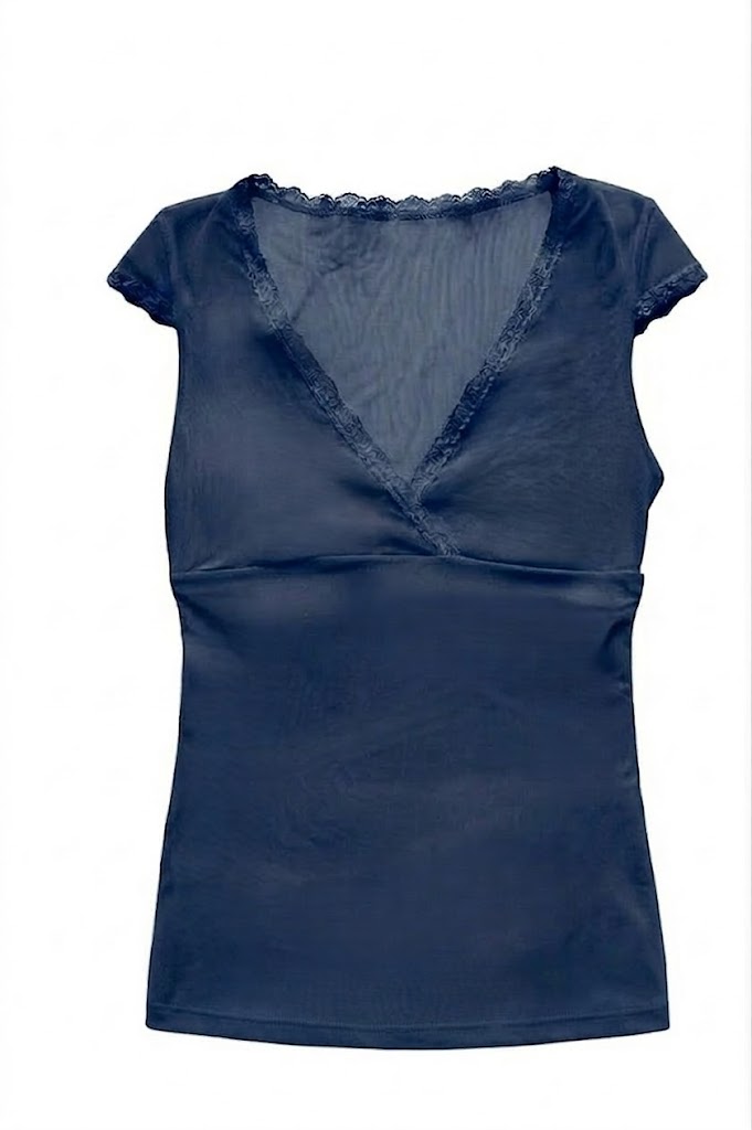 Valentina Criss Cross Top Navy Blue