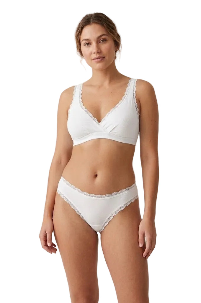 Valentina Cross Bralette Lucent White